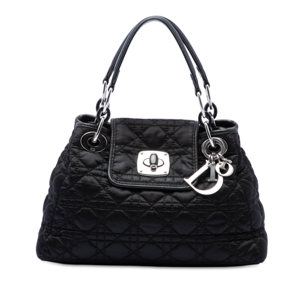 Pre-Loved Dior Nylon Cannage Charming Lock Handbag